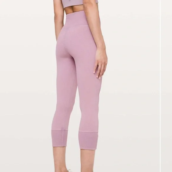 Lululemon Wunder Under Crop 23" Ribbed Leggings (Washed Antoinette Color) - Picture 5 of 12